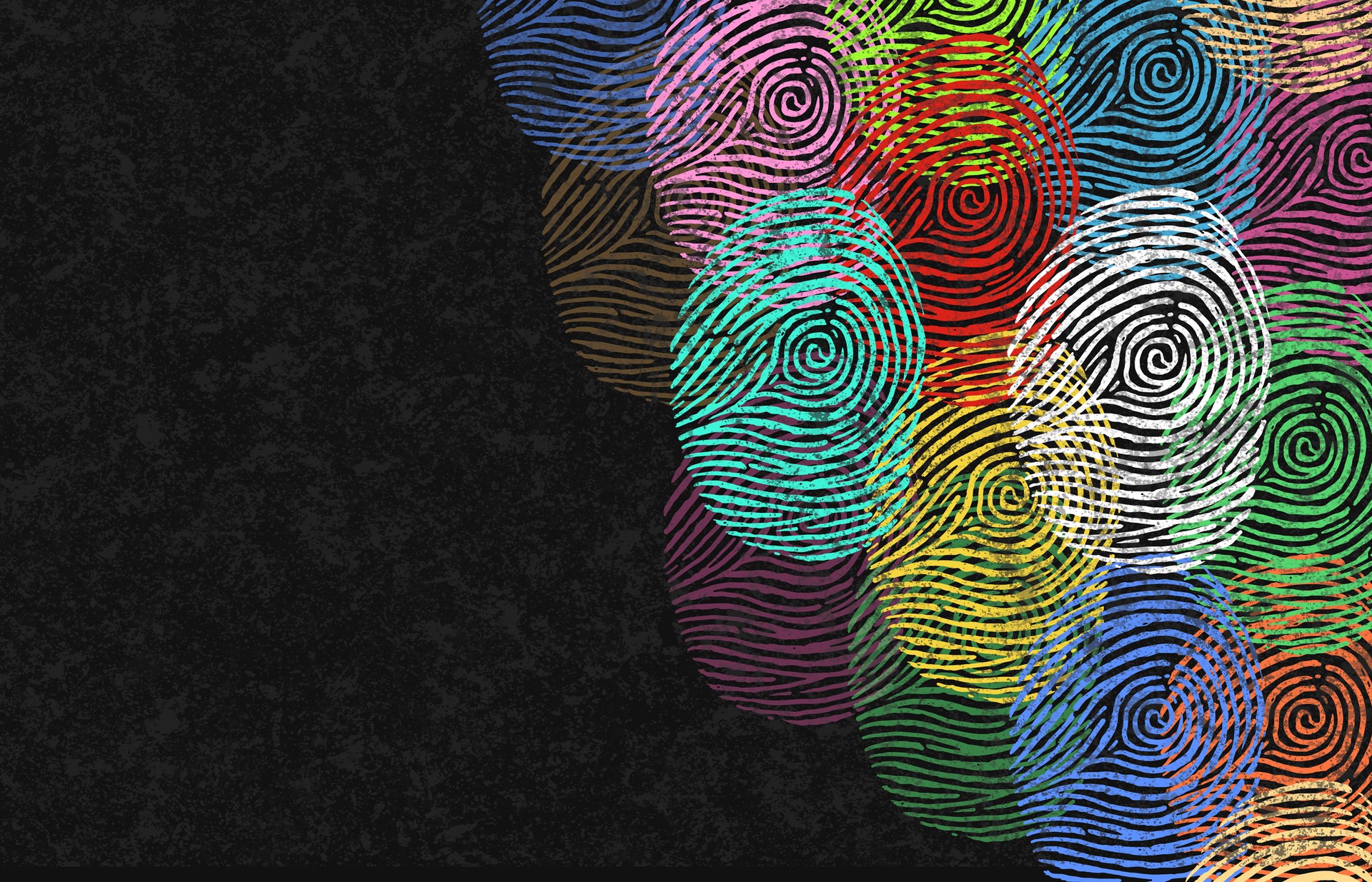 Diverse Identity Design of different colored fingerprints